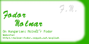 fodor molnar business card